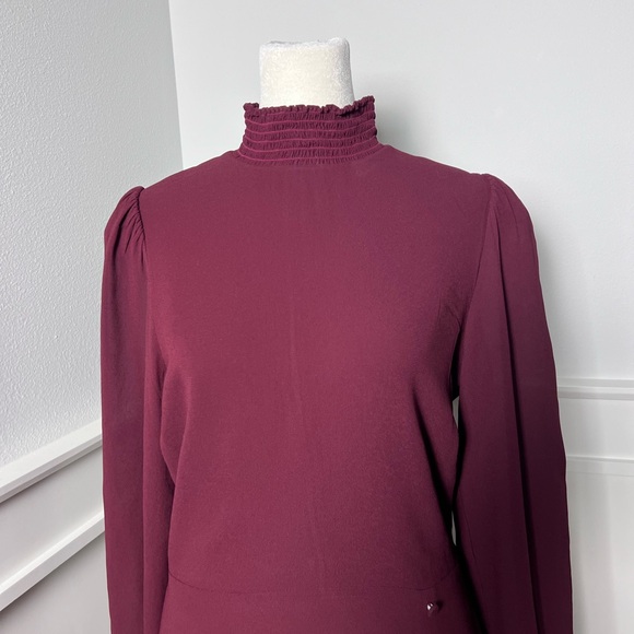 Reformation burgundy stevi- leg crepe midi dress size 10 - Picture 9 of 16